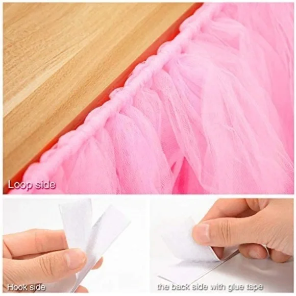 Pink tutu table skirt fluffy lace - Picture 5 of 5